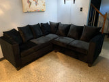 Marcos 2pc Sectional in Black Velvet