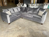 Marcos XL Sectional in Grey Velvet