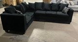 Marcos XL Sectional in Black Velvet