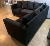 Marcos 2pc Sectional in Black Velvet