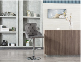 Bella Collection Grey Bar Stool