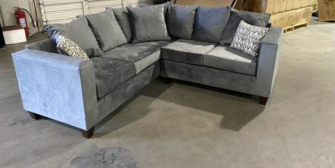Marcos 2pc Sectional in Grey Velvet