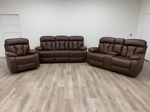 Luis Brown Reclining 3PC Set