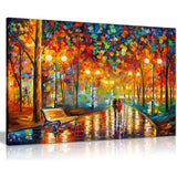 Rains Rustle II by Leonid Afremov Canvas Wall Art Picture Print for Home Decor